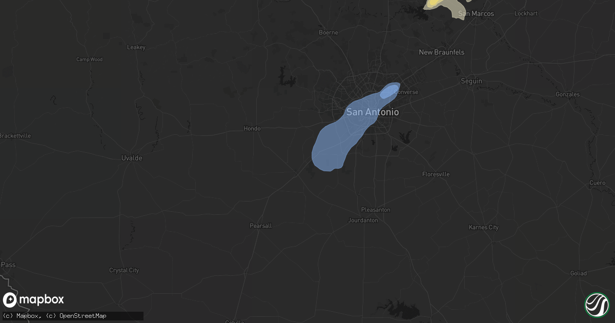 Hail map in Natalia, TX on August 28, 2026