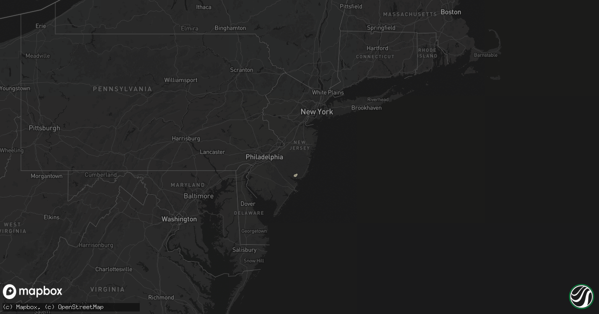 Hail map in New Jersey on August 28, 2026