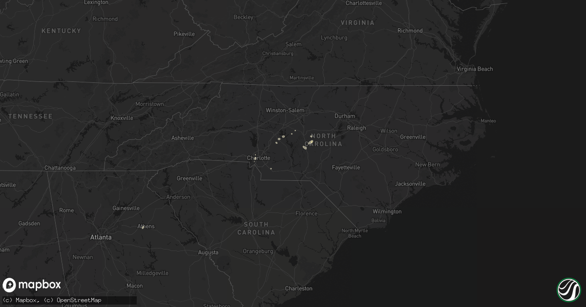 Hail map in North Carolina on August 28, 2026