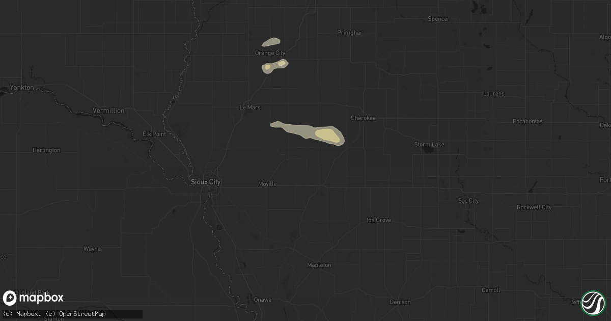 Hail map in Pierson, IA on August 28, 2026