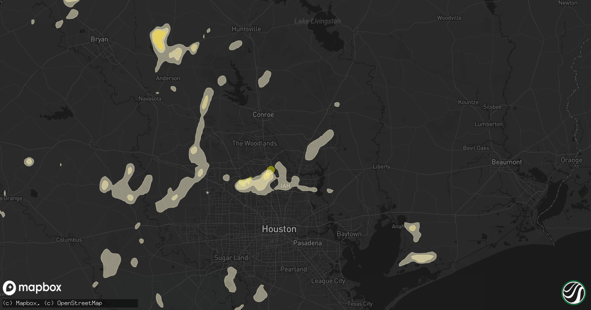 Hail map in Porter, TX on August 28, 2026