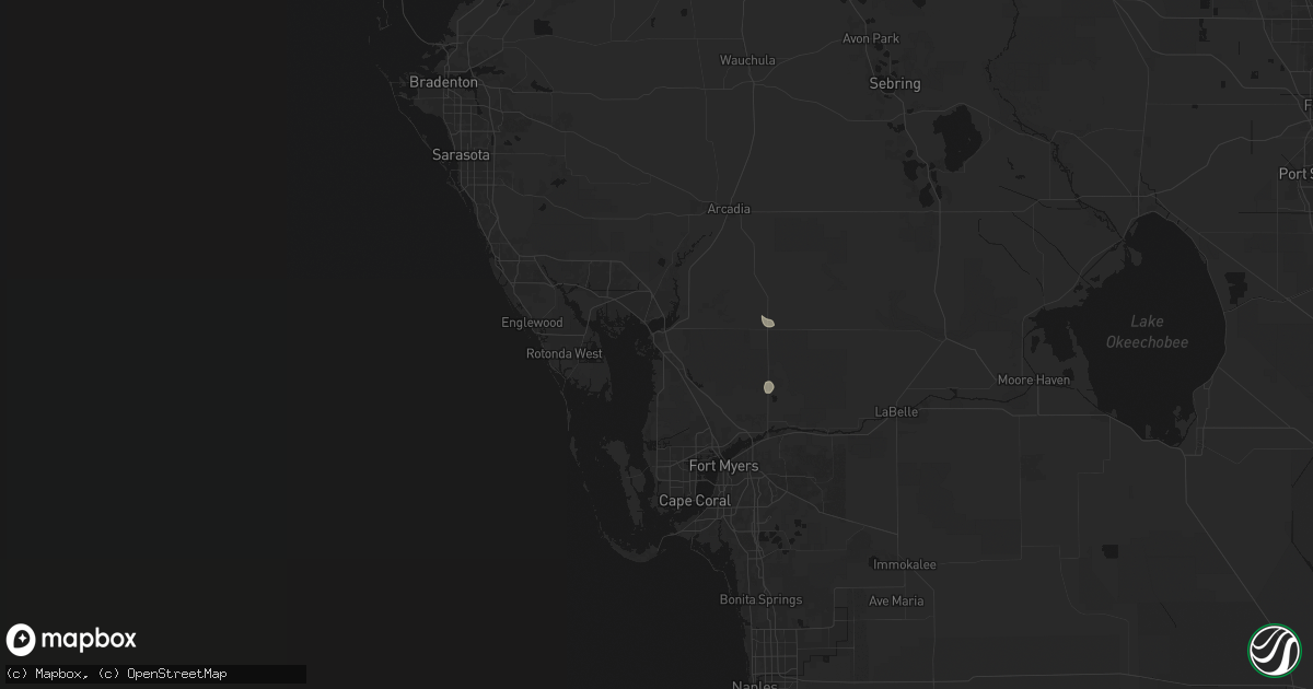 Hail map in Punta Gorda, FL on August 28, 2026