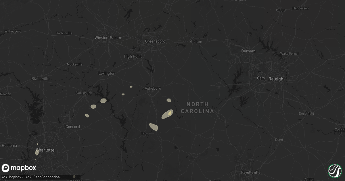 Hail map in Ramseur, NC on August 28, 2026