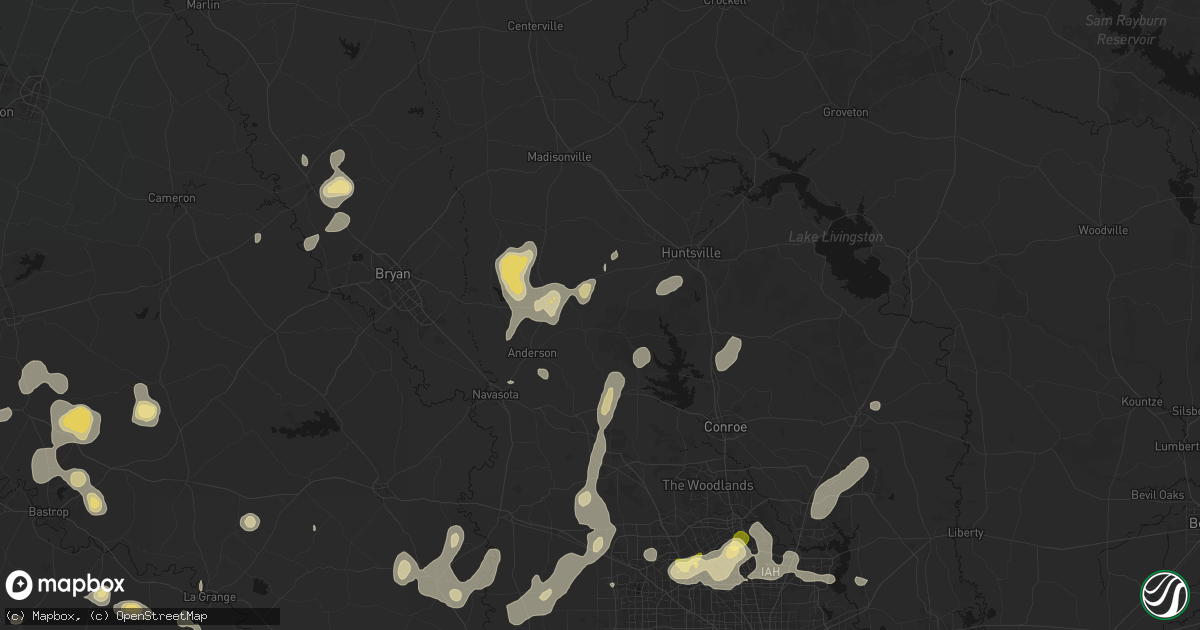 Hail map in Richards, TX on August 28, 2026