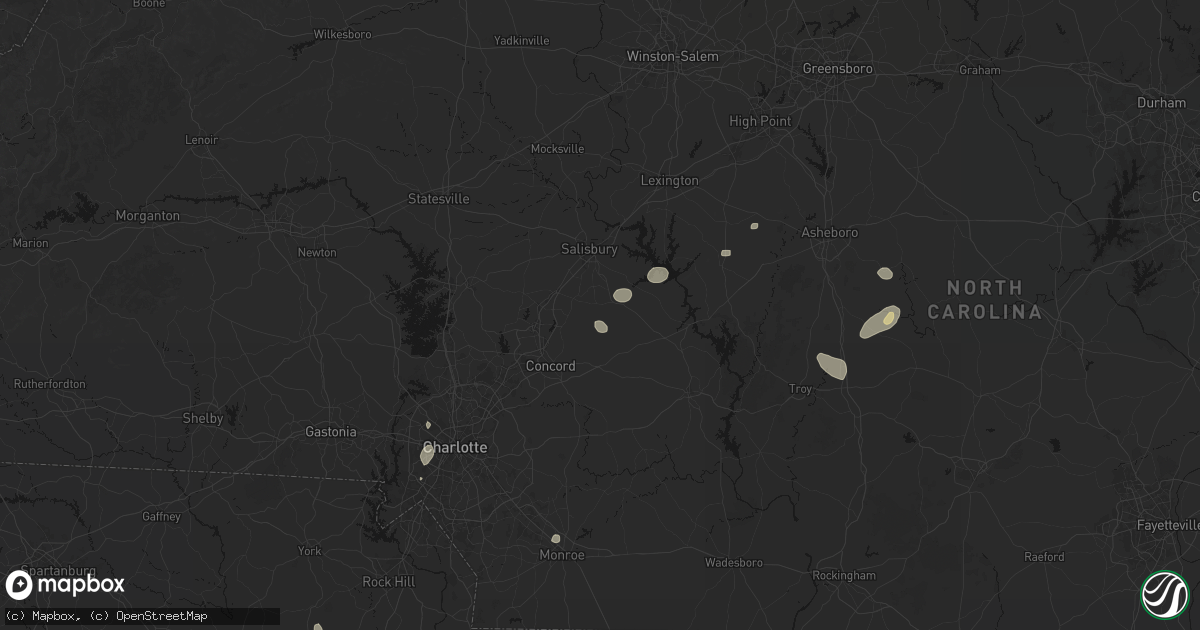 Hail map in Rockwell, NC on August 28, 2026