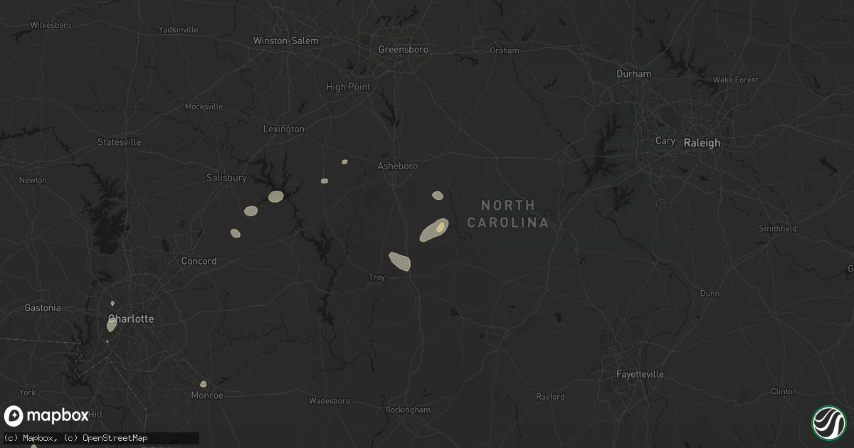 Hail map in Seagrove, NC on August 28, 2026