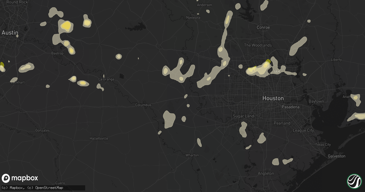 Hail map in Sealy, TX on August 28, 2026