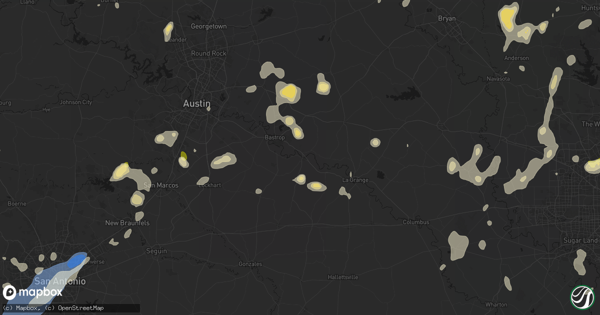 Hail map in Smithville, TX on August 28, 2026