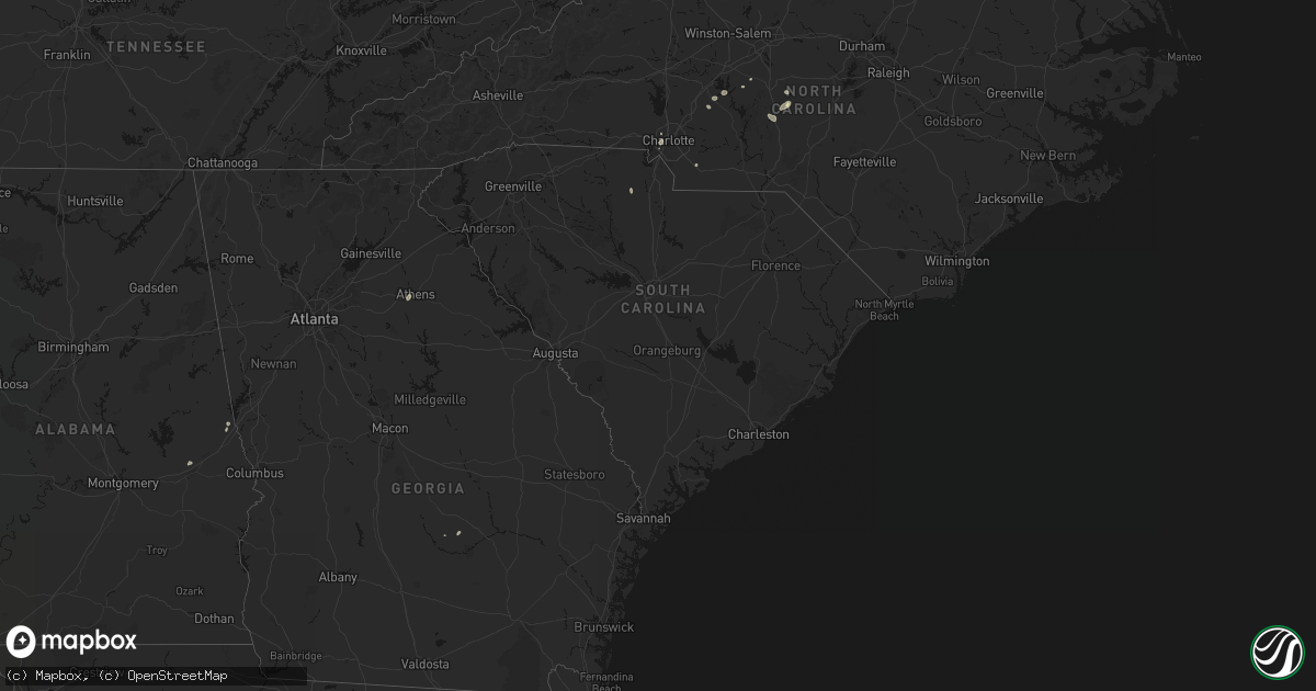 Hail map in South Carolina on August 28, 2026