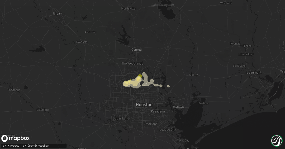 Hail map in Spring, TX on August 28, 2026
