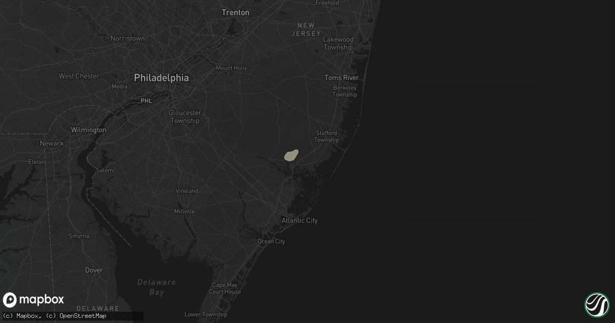 Hail map in Tuckerton, NJ on August 28, 2026