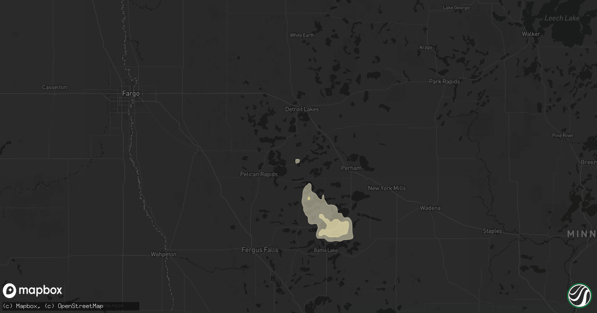 Hail map in Vergas, MN on August 28, 2026