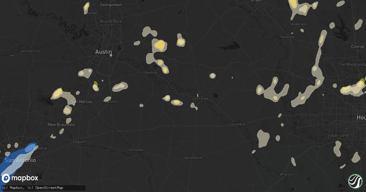 Hail map in West Point, TX on August 28, 2026