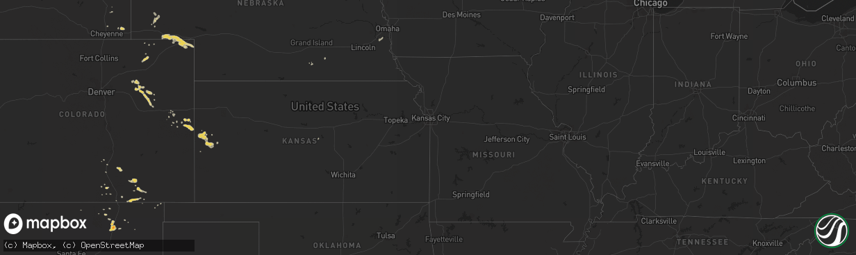 Hail map on August 29, 2011