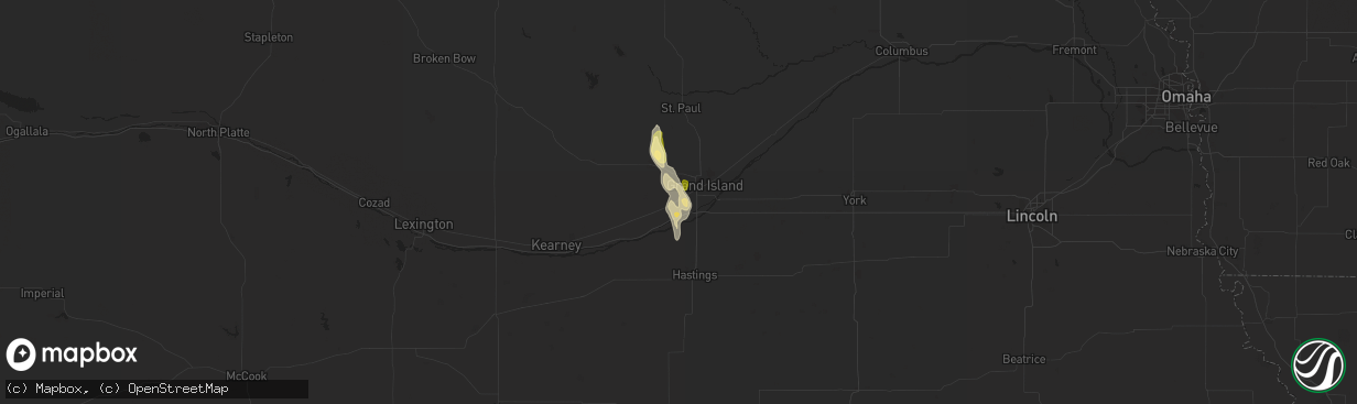 Hail map in Alda, NE on August 29, 2014