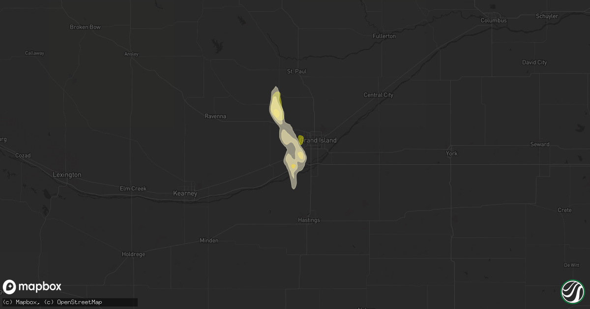 Hail map in Alda, NE on August 29, 2014