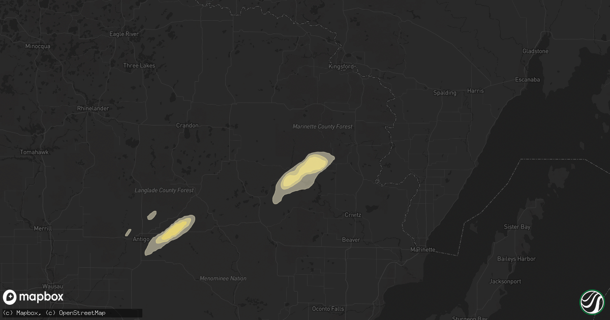 Hail map in Athelstane, WI on August 29, 2014