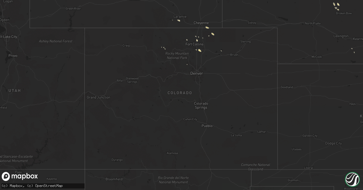 Hail map in Colorado on August 29, 2014