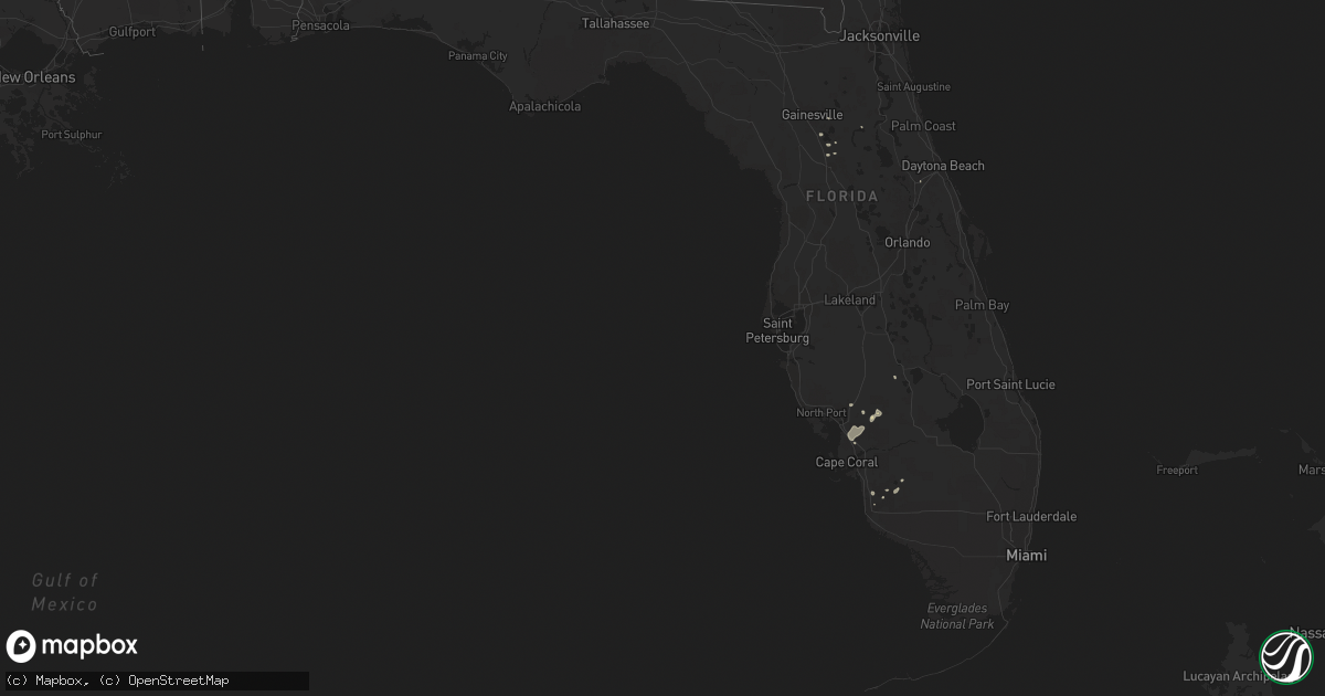 Hail map in Florida on August 29, 2014