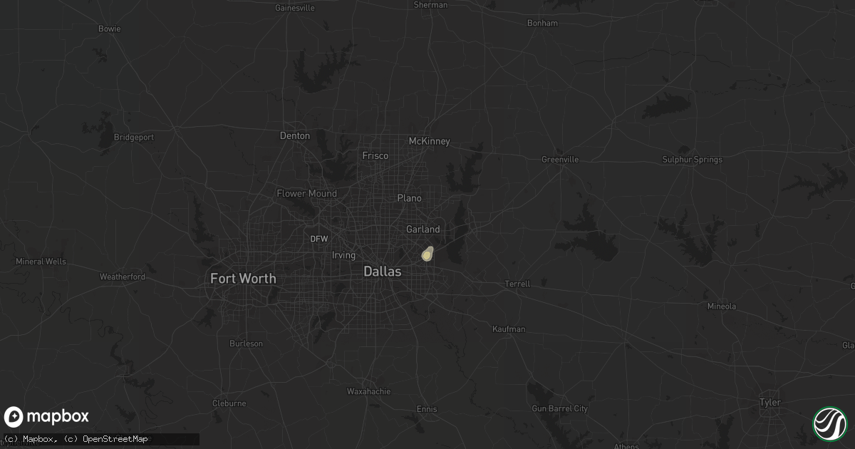 Hail map in Garland, TX on August 29, 2014
