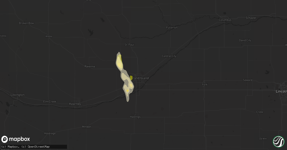 Hail map in Grand Island, NE on August 29, 2014
