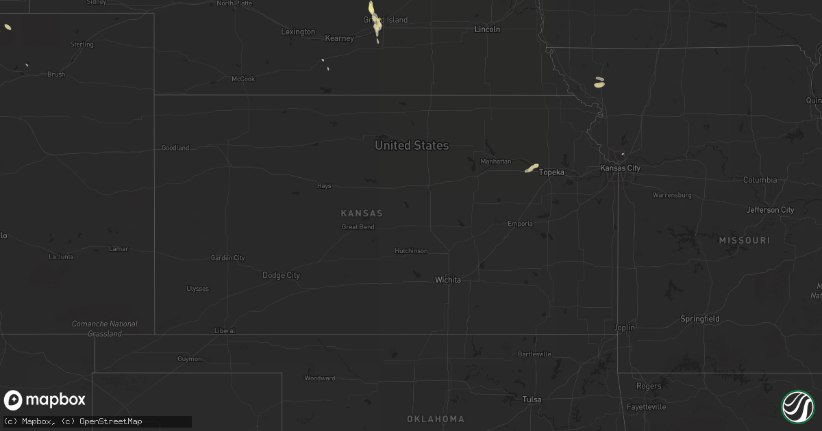 Hail map in Kansas on August 29, 2014
