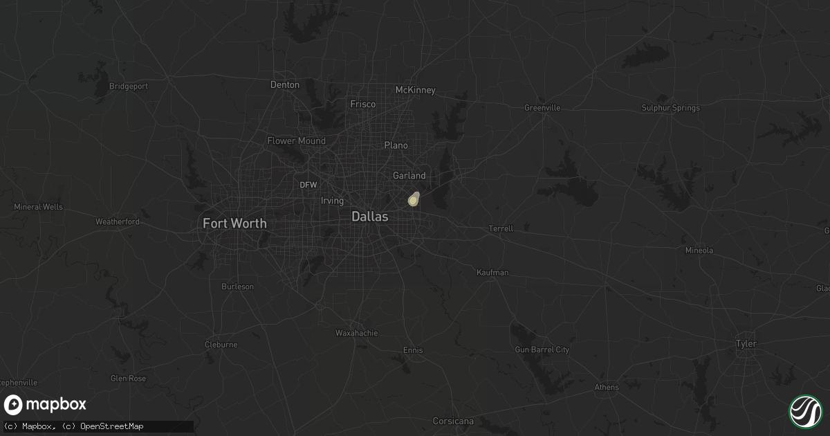 Hail map in Mesquite, TX on August 29, 2014