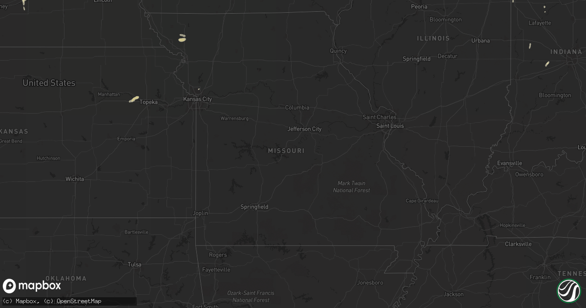 Hail map in Missouri on August 29, 2014