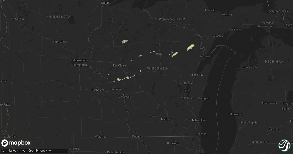 Hail map in Wisconsin on August 29, 2014
