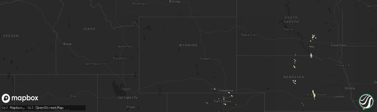 Hail map in Wyoming on August 29, 2014