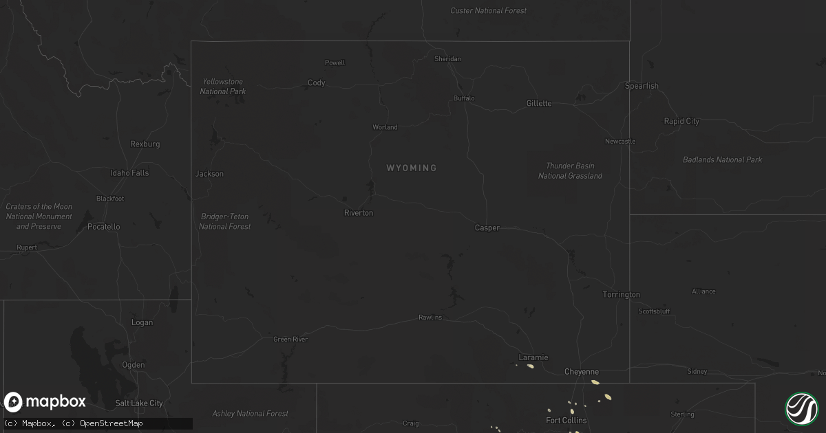 Hail map in Wyoming on August 29, 2014
