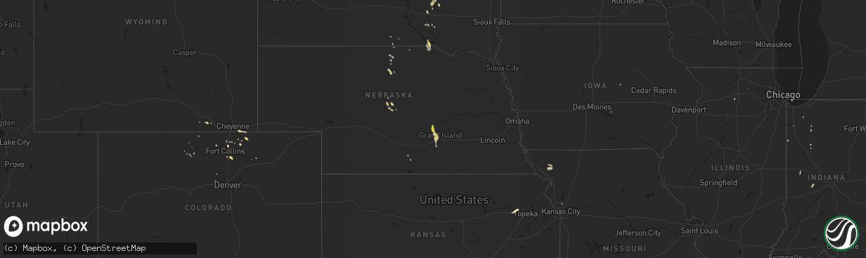 Hail map on August 29, 2014