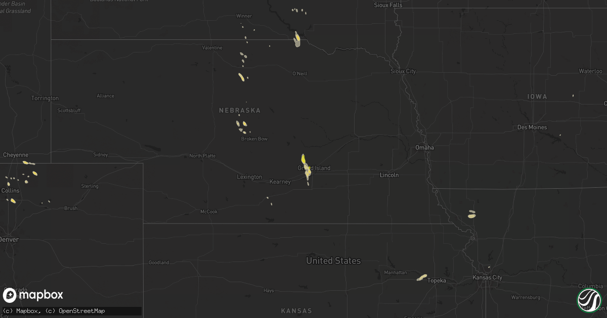 Hail map on August 29, 2014