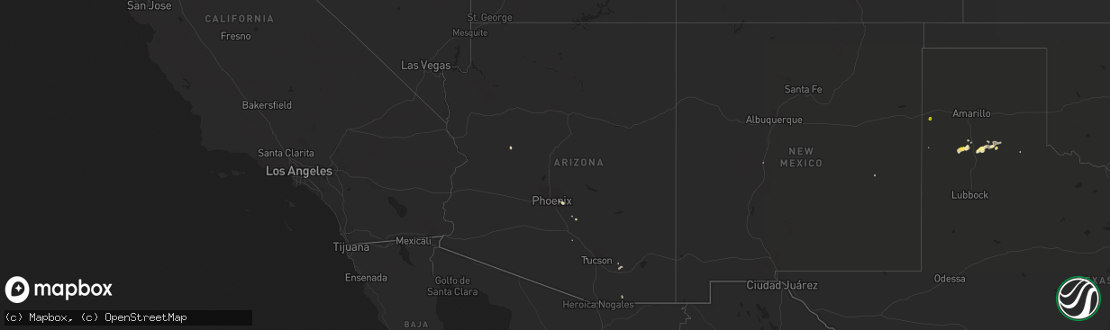 Hail map in Arizona on August 29, 2015