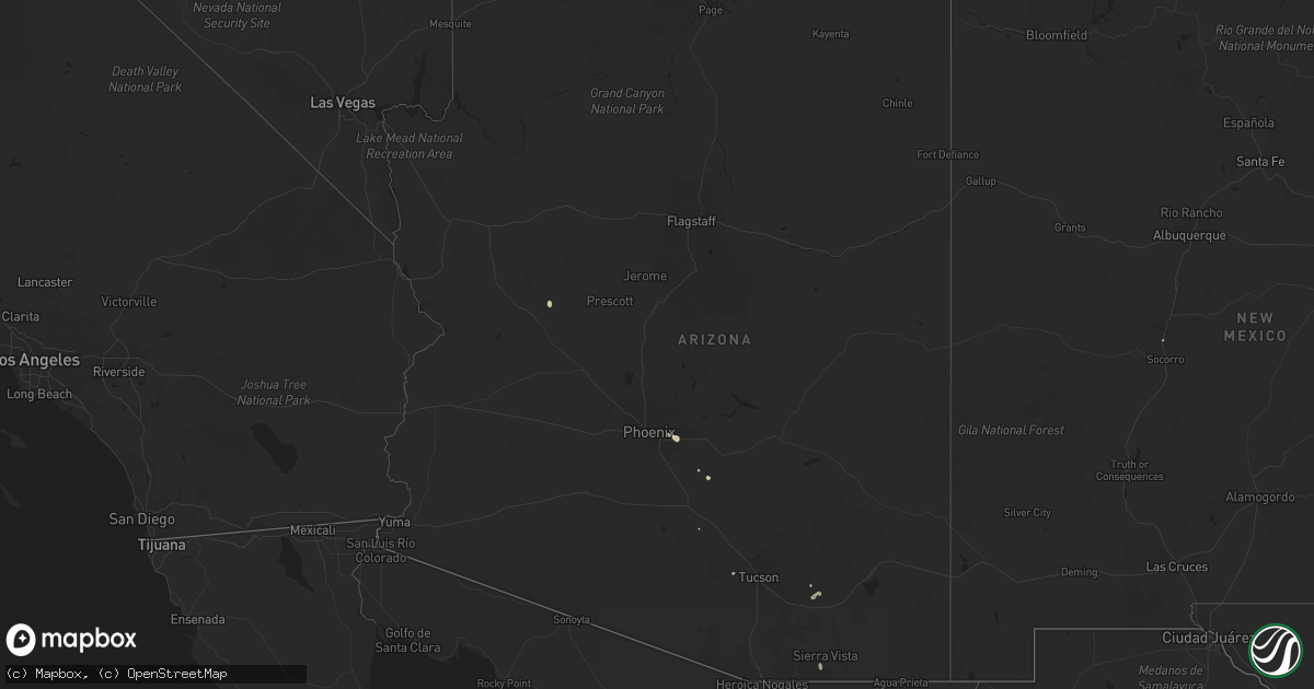 Hail map in Arizona on August 29, 2015