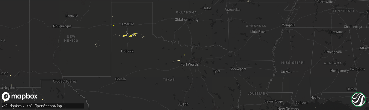 Hail map on August 29, 2015