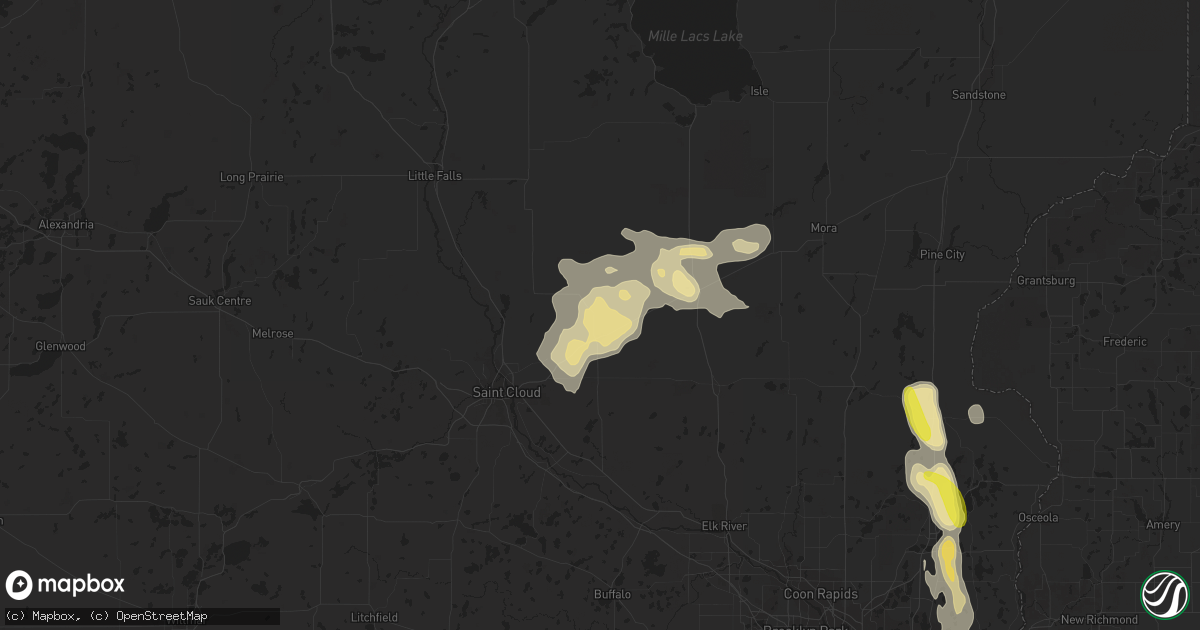 Hail map in Foley, MN on August 29, 2016