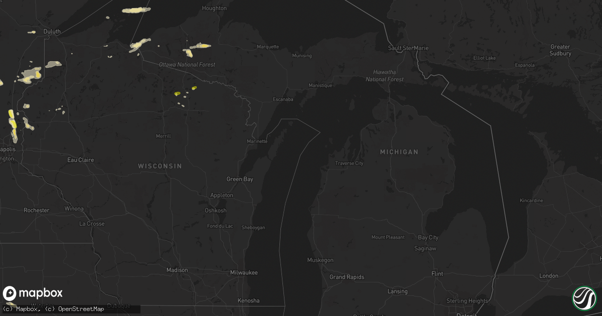 Hail map in Michigan on August 29, 2016