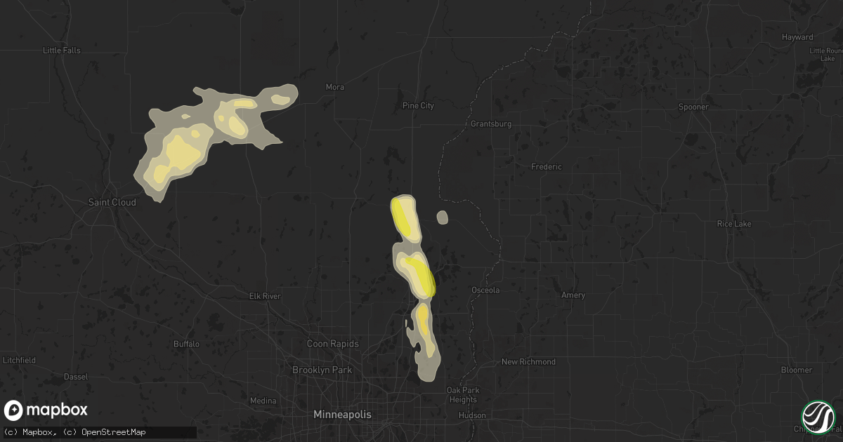 Hail map in North Branch, MN on August 29, 2016
