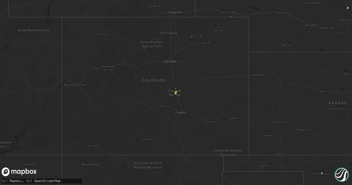 Hail map on August 29, 2016