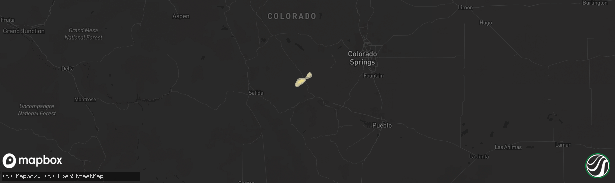 Hail map in Canon City, CO on August 29, 2017