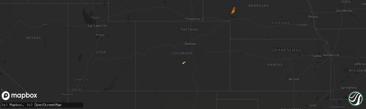 Hail map in Colorado on August 29, 2017