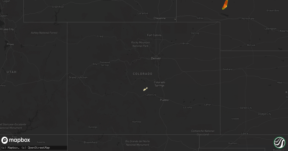 Hail map in Colorado on August 29, 2017