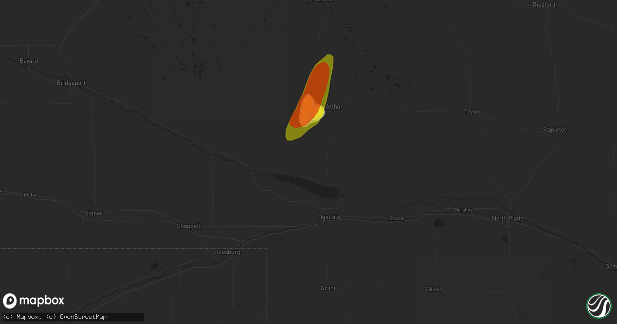 Hail map in Lemoyne, NE on August 29, 2017