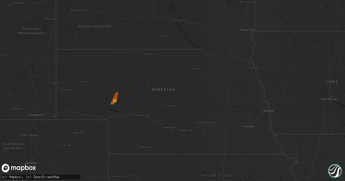Hail map in Nebraska on August 29, 2017