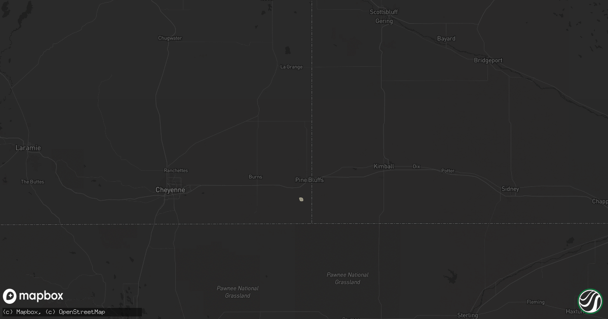 Hail map in Pine Bluffs, WY on August 29, 2017