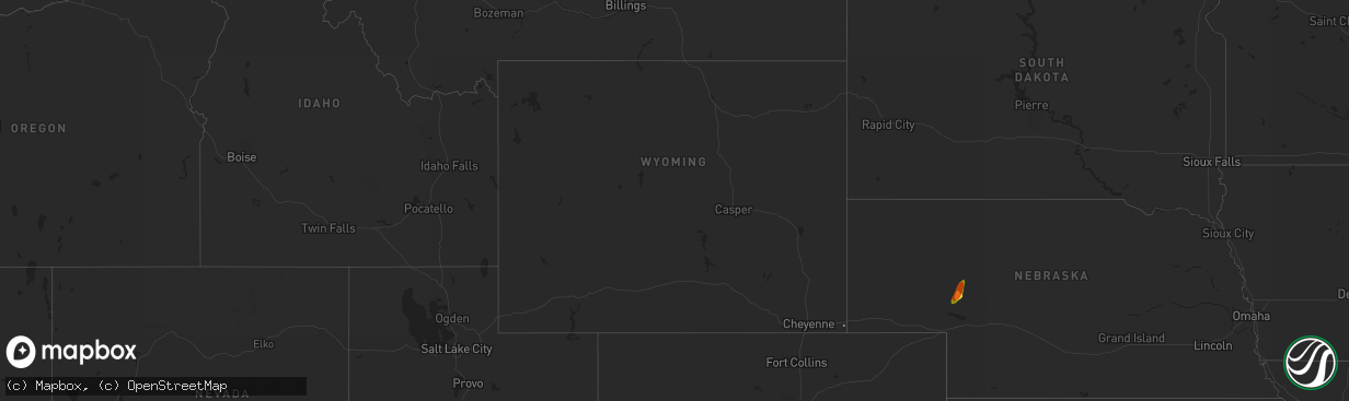 Hail map in Wyoming on August 29, 2017