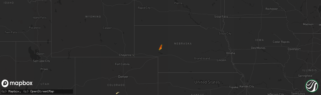 Hail map on August 29, 2017