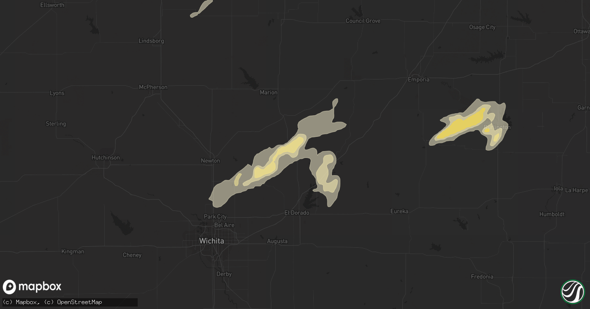 Hail map in Burns, KS on August 29, 2018