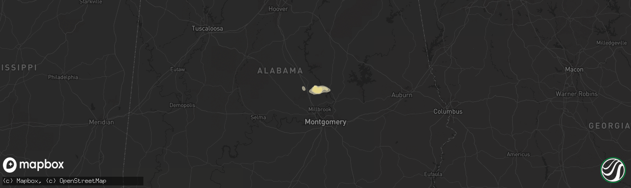 Hail map in Deatsville, AL on August 29, 2018